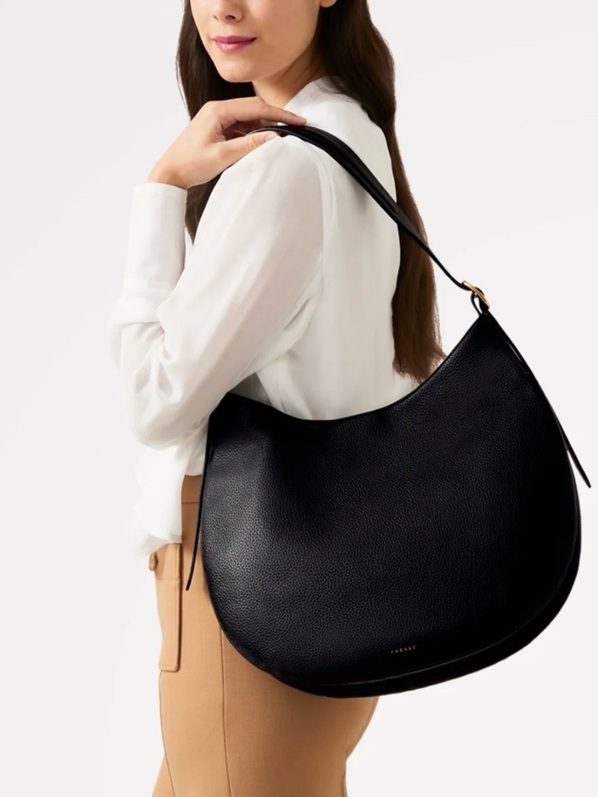 Nwot Radley Kensington Place Open Top Shoulder Black Handbag Large